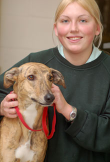 Veterinary nursing student with patient