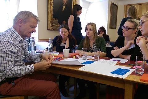 Vet Futures student ambassadors with Stephen May